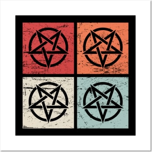 Retro Vintage Occult Pentagram Icons Posters and Art